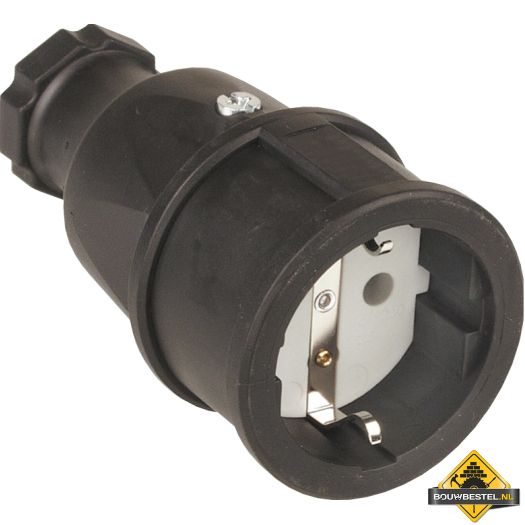 Sirox rubber contrastekker met polyamide inzetstuk Belgie/Franse uitvoering zwart