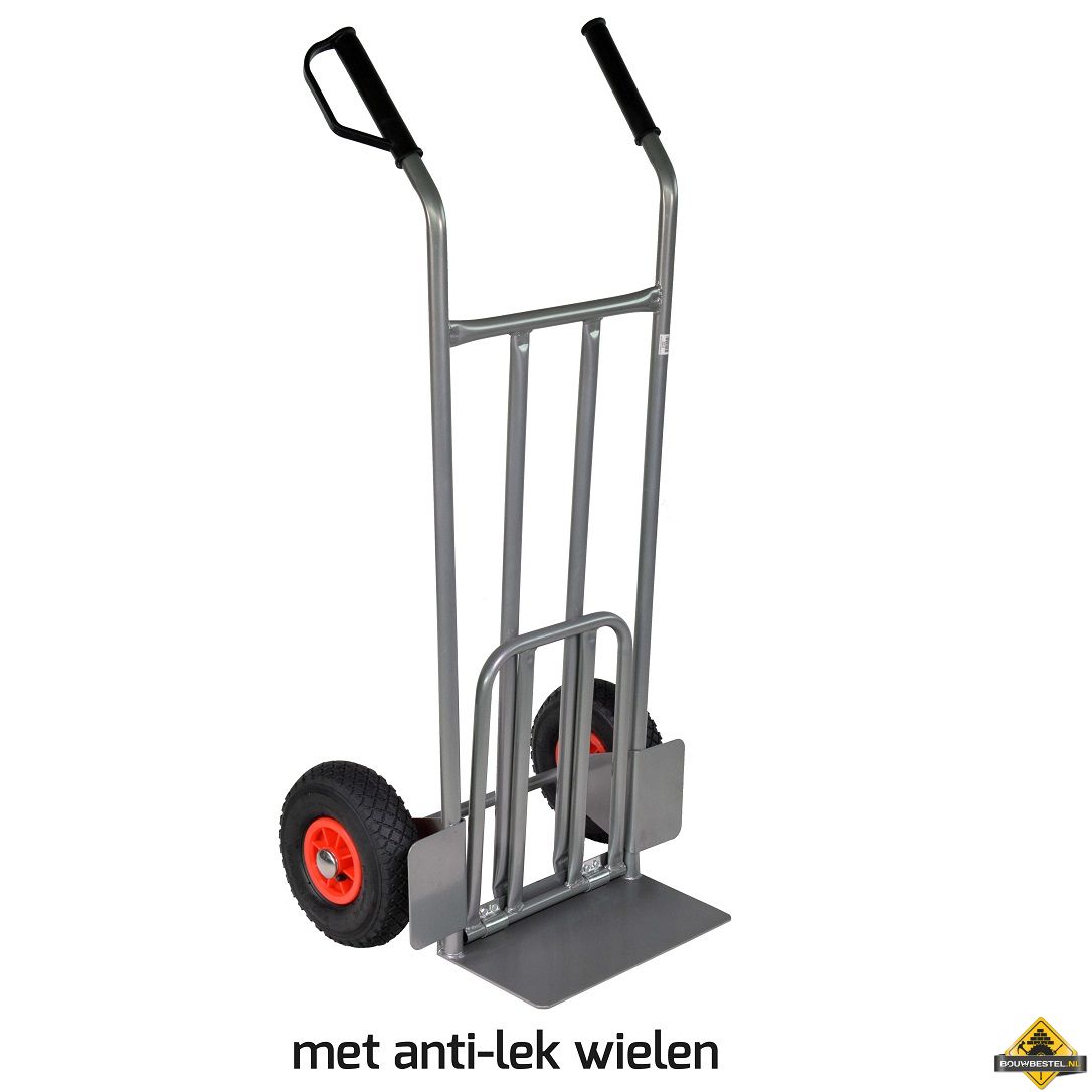 Steekwagen uitklapbaar plateau 250 kg softwiel (anti-lek band) - NL-fabricaat