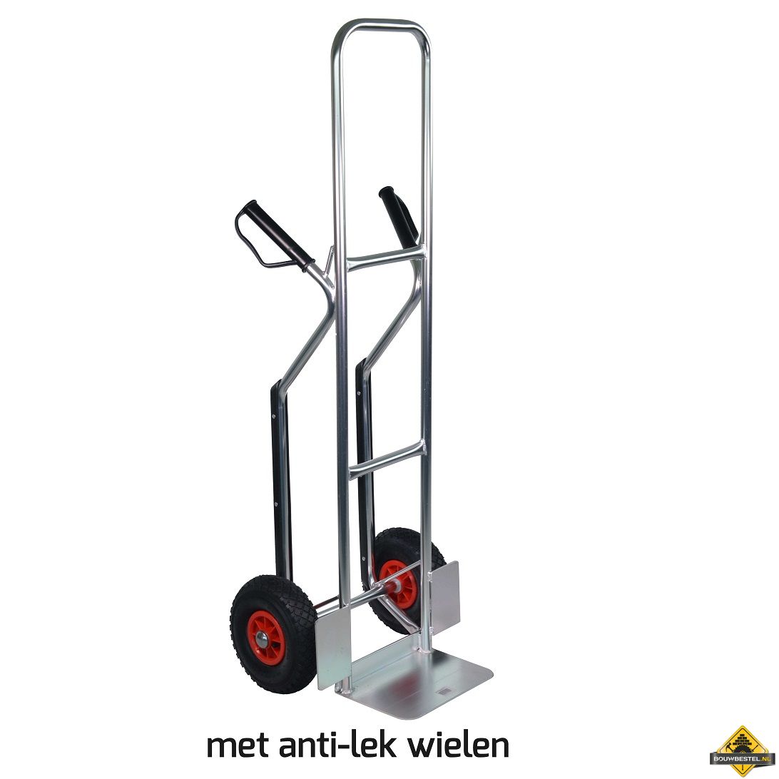 Steek krattenwagen ALU 200 kg softwiel (anti-lek band) - NL-fabricaat