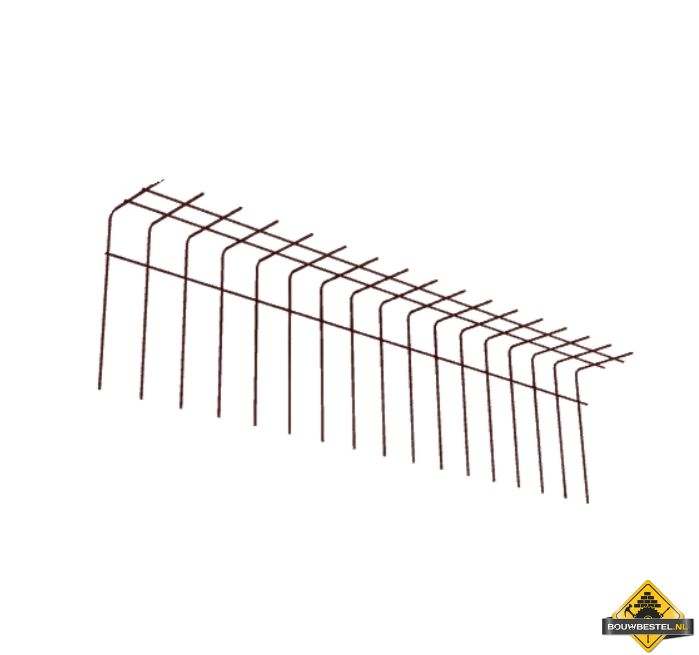 Stekkenrek Betonijzer 8mm - 30x60cm - Lengte: 2 meter