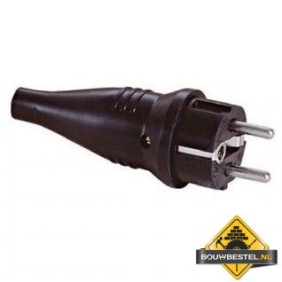 Stekker RA pvc 10/16A zwart
