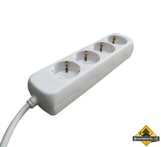 Stekkerdoos 4-delig aarde met 5 meter kabel