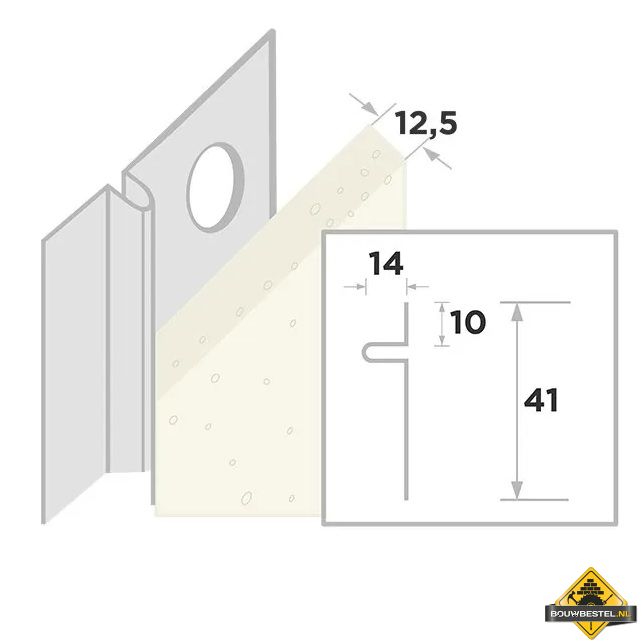 Stucstop aansluitprofiel 1314 vz L=300 cm
