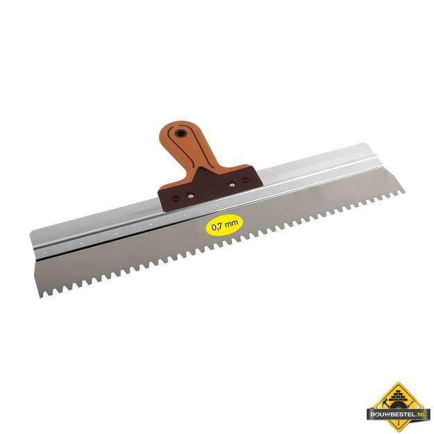 Spackmes SUPER PROF aluminium 480x0.7 mm RVS met SUPERSOFT-handgreep 7x9x3 mm getand
