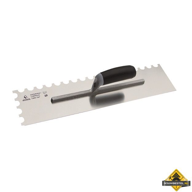 Lijmspaan Super Prof 480x120 mm RVS. halfrond 20x10 mm met SUPERSOFT-handgreep
