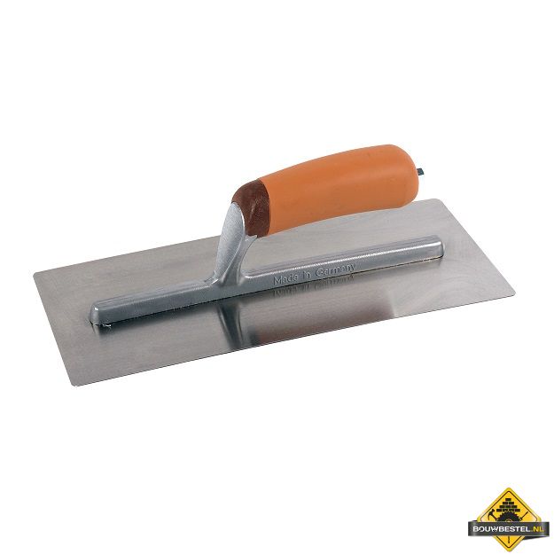 Pleisterspaan SUPER PROF gebogen 305x120x0.65 mm met SUPERSOFT-handgreep. RVS