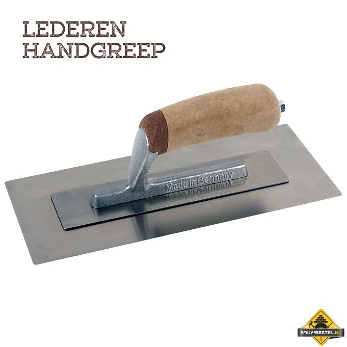 Pleisterspaan FLEX SUPER PROF PURE 280x117x0.3mm RVS met Leren handgreep
