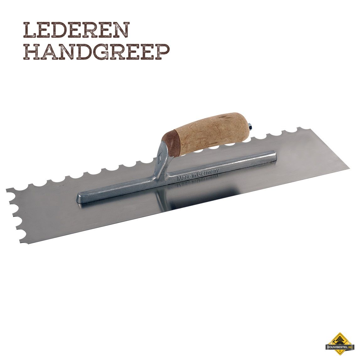 Lijmspaan SUPER PROF PURE 480x120 mm RVS, halfrond 20x10 mm Leer