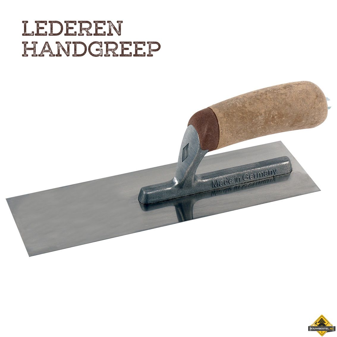 Pleisterspaan SUPER PROF PURE 270x80x0.65 mm RVS greep achter met Leren handgreep