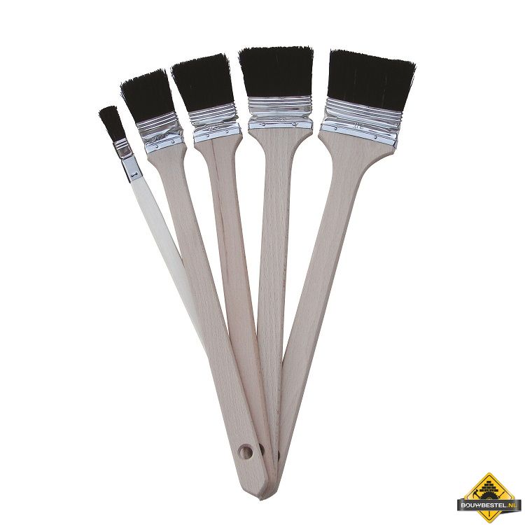 Radiatorkwast SUPER PROF zwart haar houten steel 2.5 inch