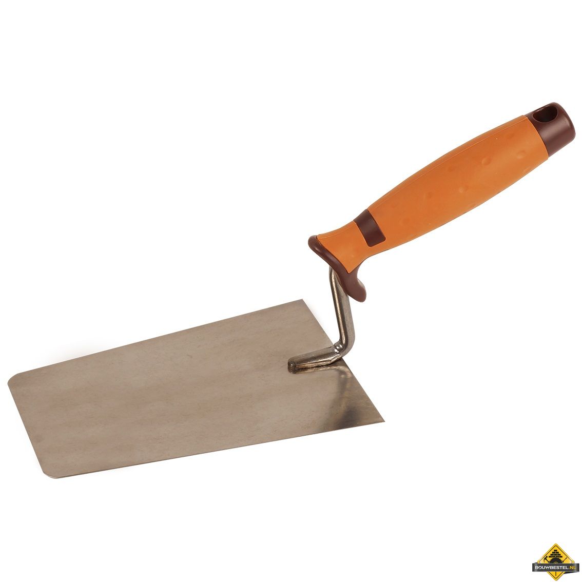 Stukadoorstroffel SUPER PROF ECO recht met afgeronde hoeken 140 mm RVS met SUPERSOFT greep