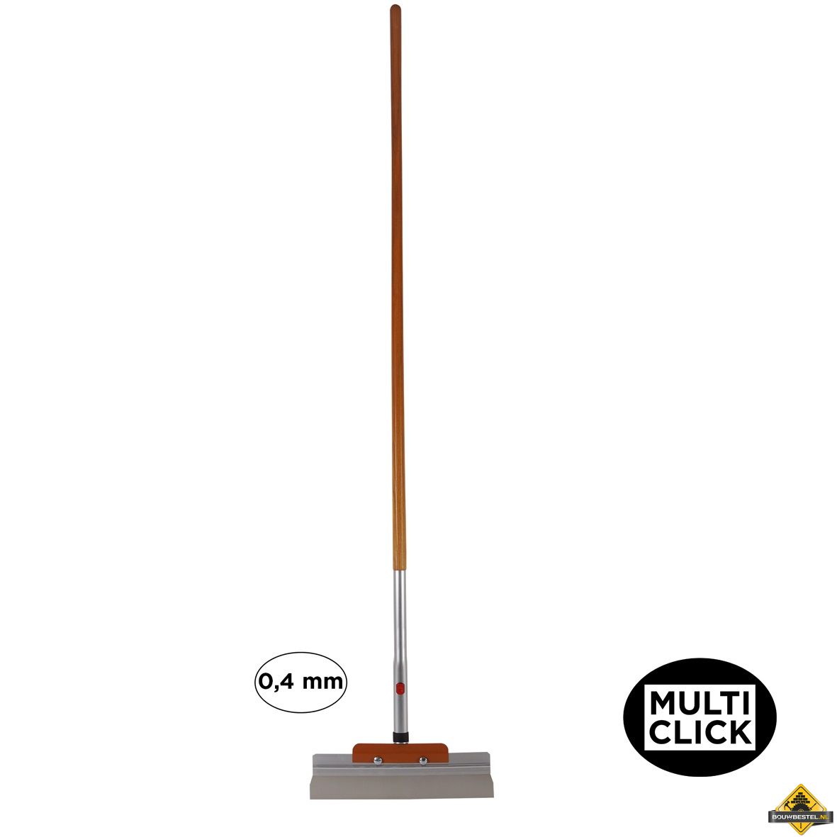 Super Prof Multi Click wand / vloerschraper met houten steel - 0,4 mm