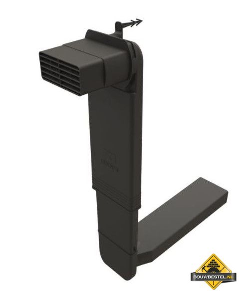 Vloerventilatiekoker Ubbink zwart Cobra compleet muurrooster WF