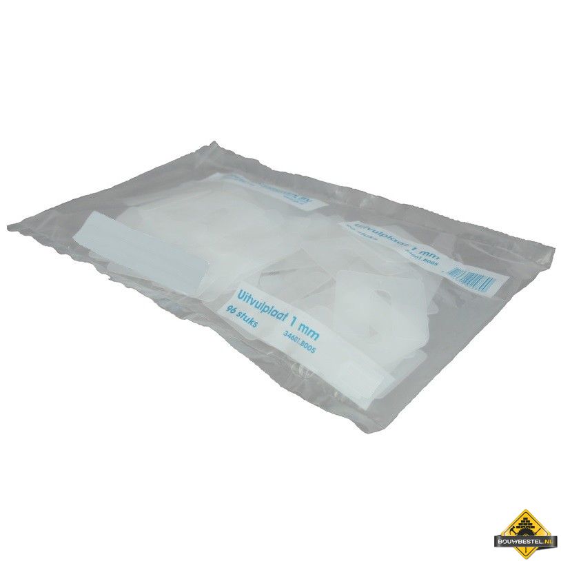 Uitvulplaatje 1mm Transparant - 96 stuks