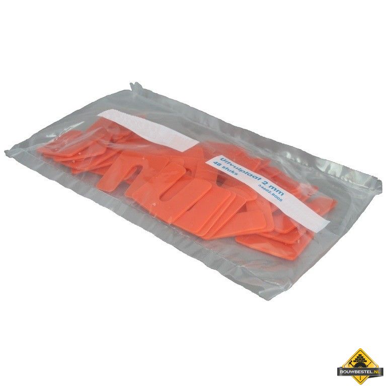 Uitvulplaatje 2mm Oranje - 48 stuks