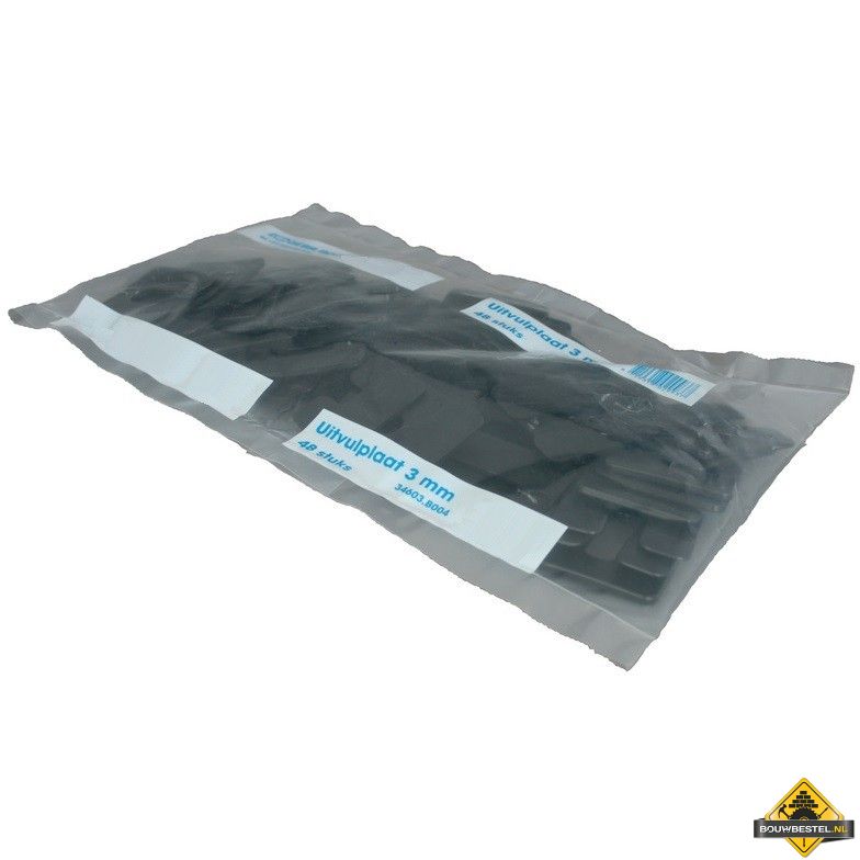 Uitvulplaatje 3mm Zwart - 48 stuks