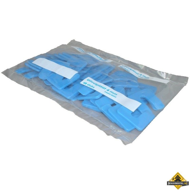 Uitvulplaatje 4mm Blauw - 48 stuks
