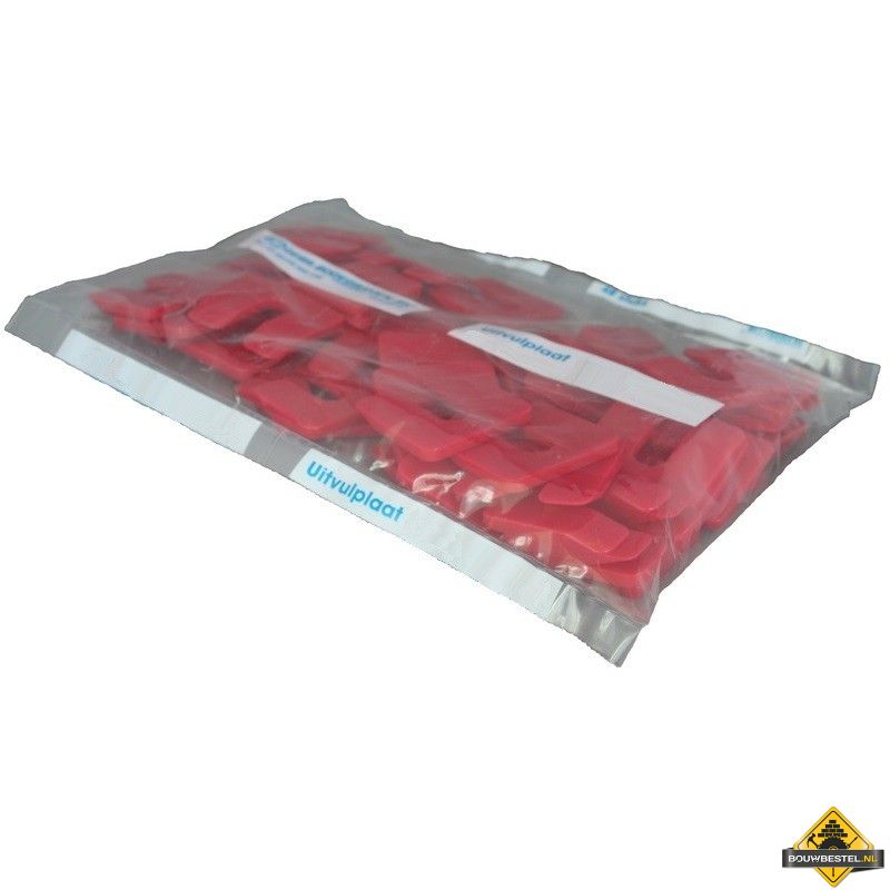 Uitvulplaatje 5mm Rood - 48 stuks