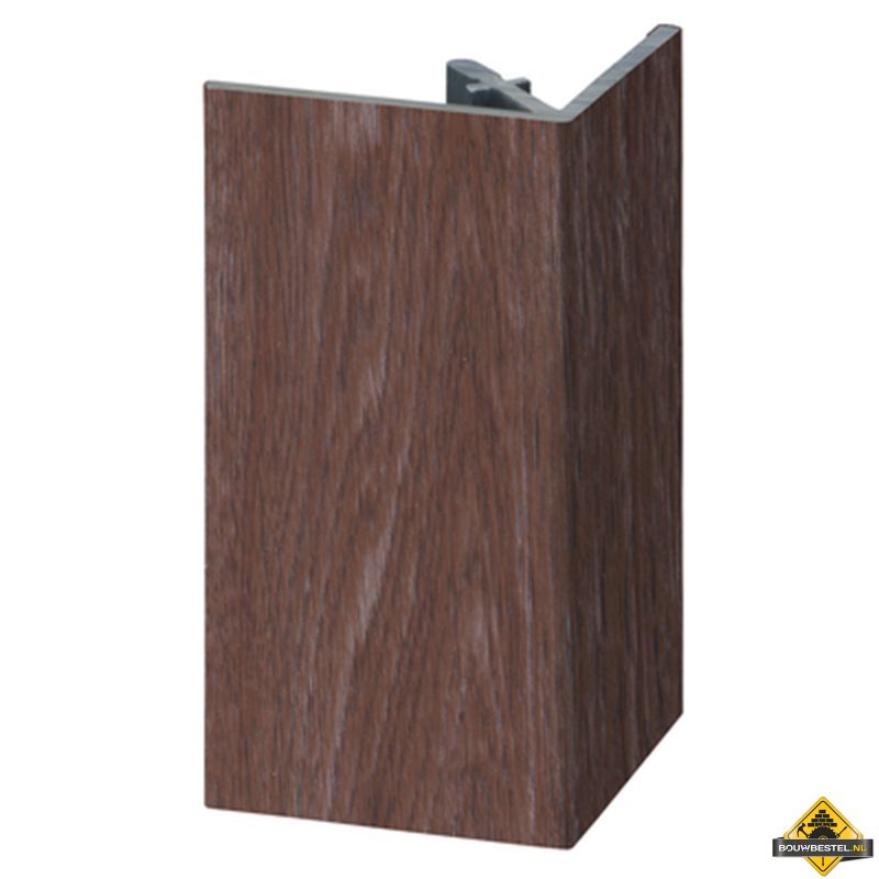 Uitwendig rechthoekprofiel Keralit 46x46mm Bruin eiken - Modern eiken (bestelnr. 2812)