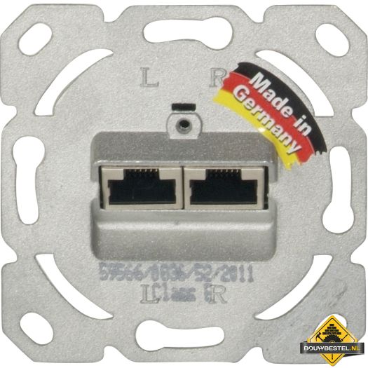 Universele RJ 45 inbouw-datadoos Cat. 6, 2-voudig | Per stuk