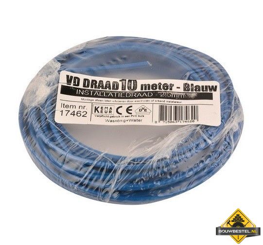 VD-draad 2.5 mm2 blauw - 10 meter