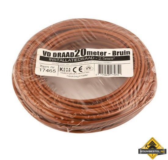 VD-draad 2.5 mm2 bruin - 20 meter (INFORMEER NAAR DE LEVERTIJD)