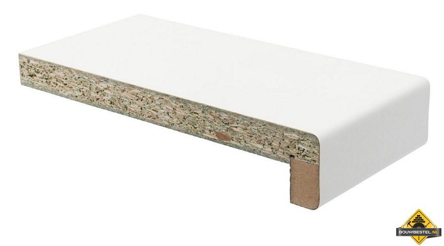 Vensterbank met neus 38mm mat wit FSC 302 x 20 cm diep