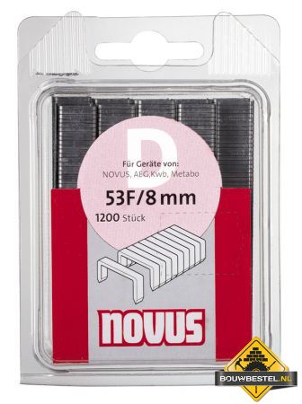Novus vlakdraad nieten D 53F 8mm. 1200 st.
