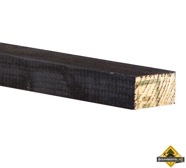 Vuren C Geschaafd 1 zijdig Zwart 22x38x3900mm (nettomaat 18x34mm)