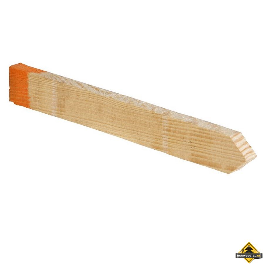 Vuren piket gepunt rood FSC 22 x 33 mm - 40 cm