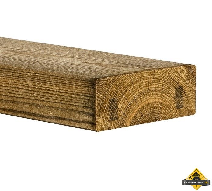 Vuren C Geschaafd Druk Geïmpregneerd - 63x160mm (360cm) (nettomaat 58x156mm) Op aanvraag
