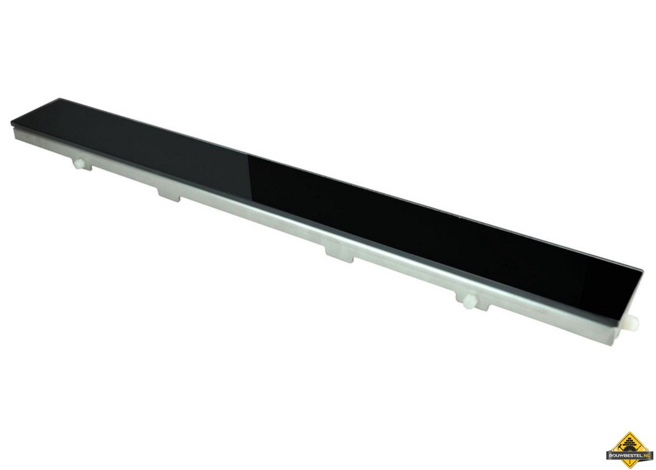 Wiesbaden glasrooster zwart 100x7 cm tbv RVS douchegoot