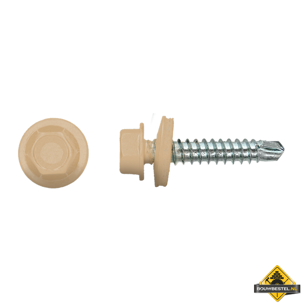 Zelfborende schroef 4,8x35mm Verzinkt RAL1001 | 100 stuks