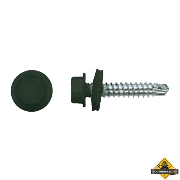 Zelfborende schroef 4,8x35mm Verzinkt RAL6009 | 100 stuks