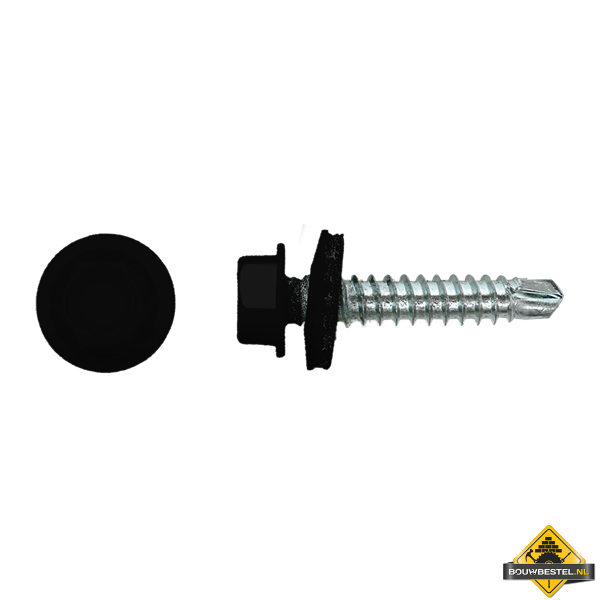 Zelfborende schroef 4,8x35mm Verzinkt RAL9005 | 100 stuks