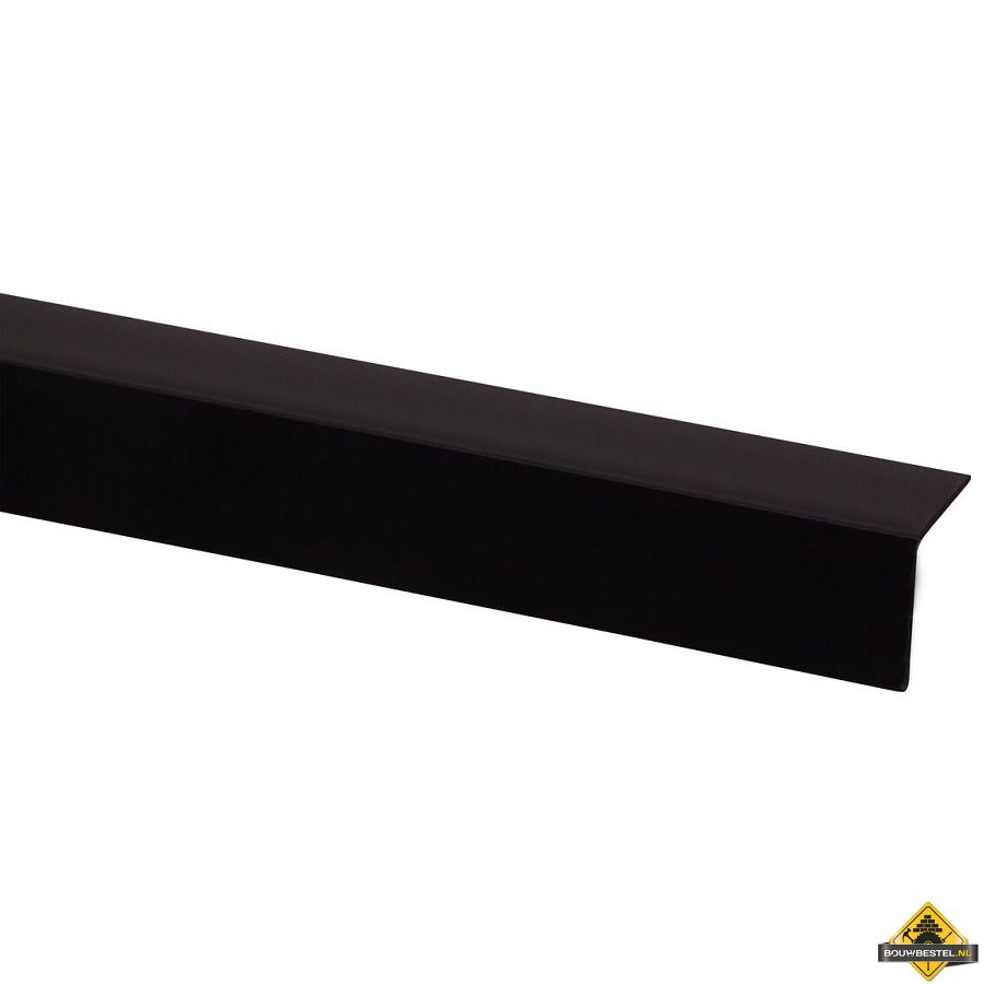 Kunststof hoekprofiel zwart 20 x 20 mm 260 cm