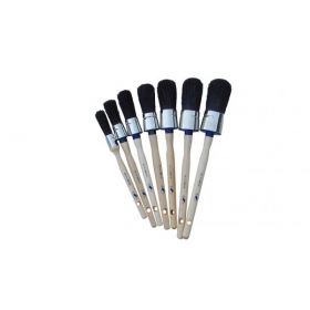 Super Prof, patentpuntkwast, 100% synthetisch zwart haar opgebonden no.14 houten steel
