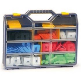 Assortimentskoffer Kunststof uitvulplaatjes 50x50mm - Totaal: 336 stuks