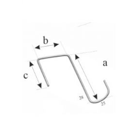 FOS panhaak 403 80-40-45 28X25 S-haak betonpan RVS - 250 stuks