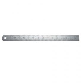 Geharde RVS liniaal met linkse schaal - 200 x 13 x 0,5 mm