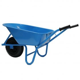Kruiwagen ronde buis 4-Ply blauw a 85 Liter - Bouwbestel Huismerk