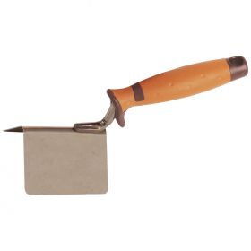 Hoekschop SUPER PROF ECO uitwendig dubbeltje rond. radius 8 mm. 80x60mm RVS met SUPERSOFT greep