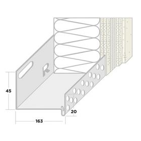 9214 - Aluminium sokkelprofiel 160 mm - 200cm - buitengevelisolatie