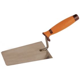 Stukadoorstroffel SUPER PROF ECO recht met afgeronde hoeken 180 mm RVS met SUPERSOFT greep