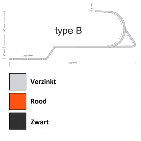 Veiligheids- & Ladderhaak Verzinkt Zwart type B