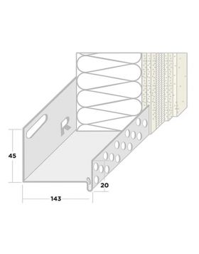 9213 - Aluminium sokkelprofiel 140 mm - 200cm - buitengevelisolatie