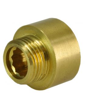 Messing Neusstuk 1/2 binnen x 3/8 buiten