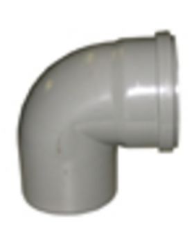 PVC Afvoerbocht 90 graden manchet/Spie grijs 125mm