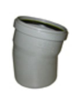 PVC Afvoerbocht 15 graden manchet/spie 160mm (UITVERKOOP, OP = OP)
