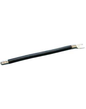 Bedradingsbrug met 11 mm adereindhuls en M 5 vorkkabelschoen zwart 10 mm2 125 mm | 25 stuks